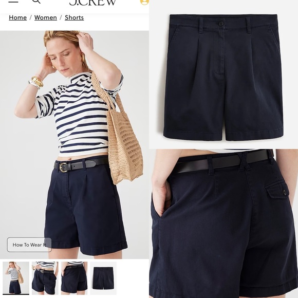 J. Crew Pleated Capeside Chino Shorts - Picture 4 of 5